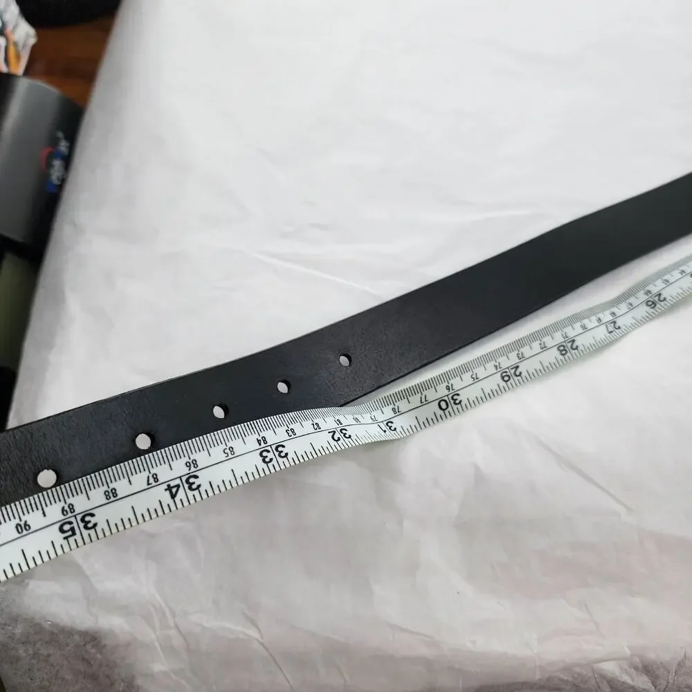 Michael‎ Kors Size M Leather Belt Black Silver Buckle 31-35
